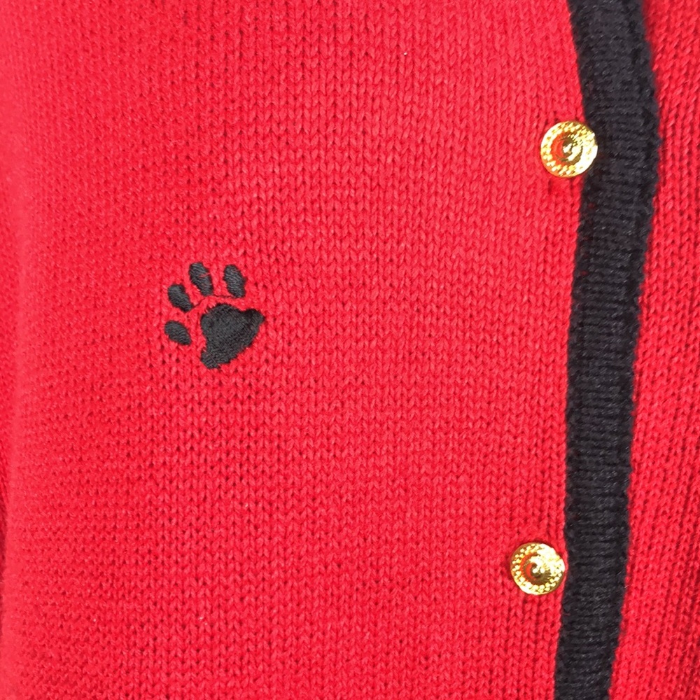 Crystal Kobe Red 3-D Scottie Dog Cardigan Size Me… - image 5